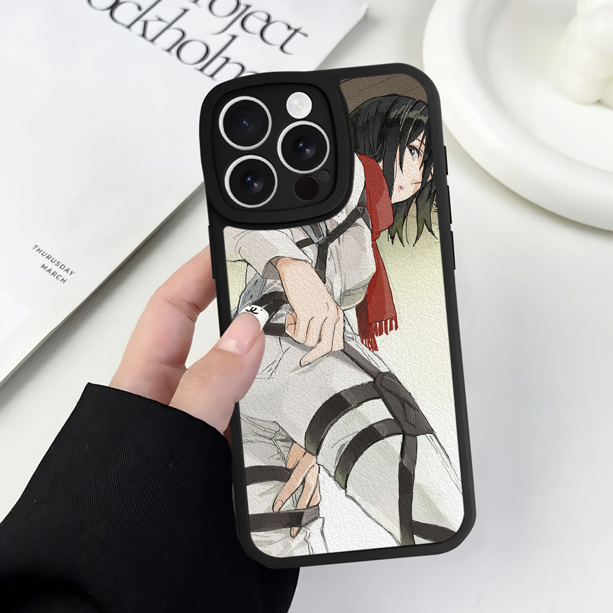 （画像用） 進撃の巨人 Attack on Titan 【iPhone 16シリーズ対応】シリコンスマホケース（レザー調） 材質：シリコン
